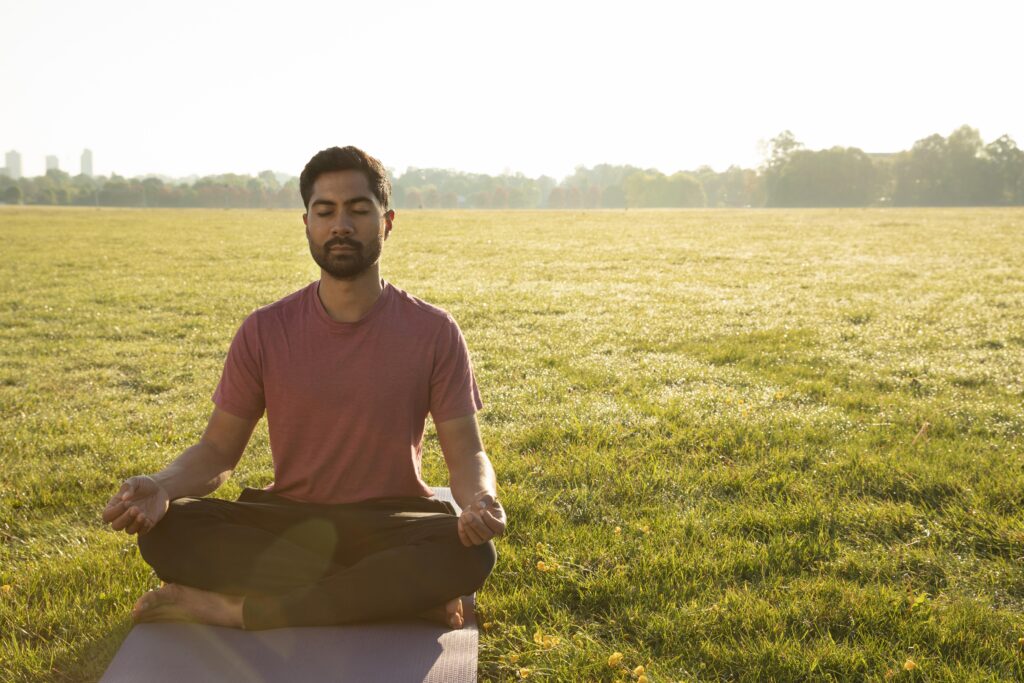 Meditation in the serene surroundings of Sariska Manor, Resort in Sariska